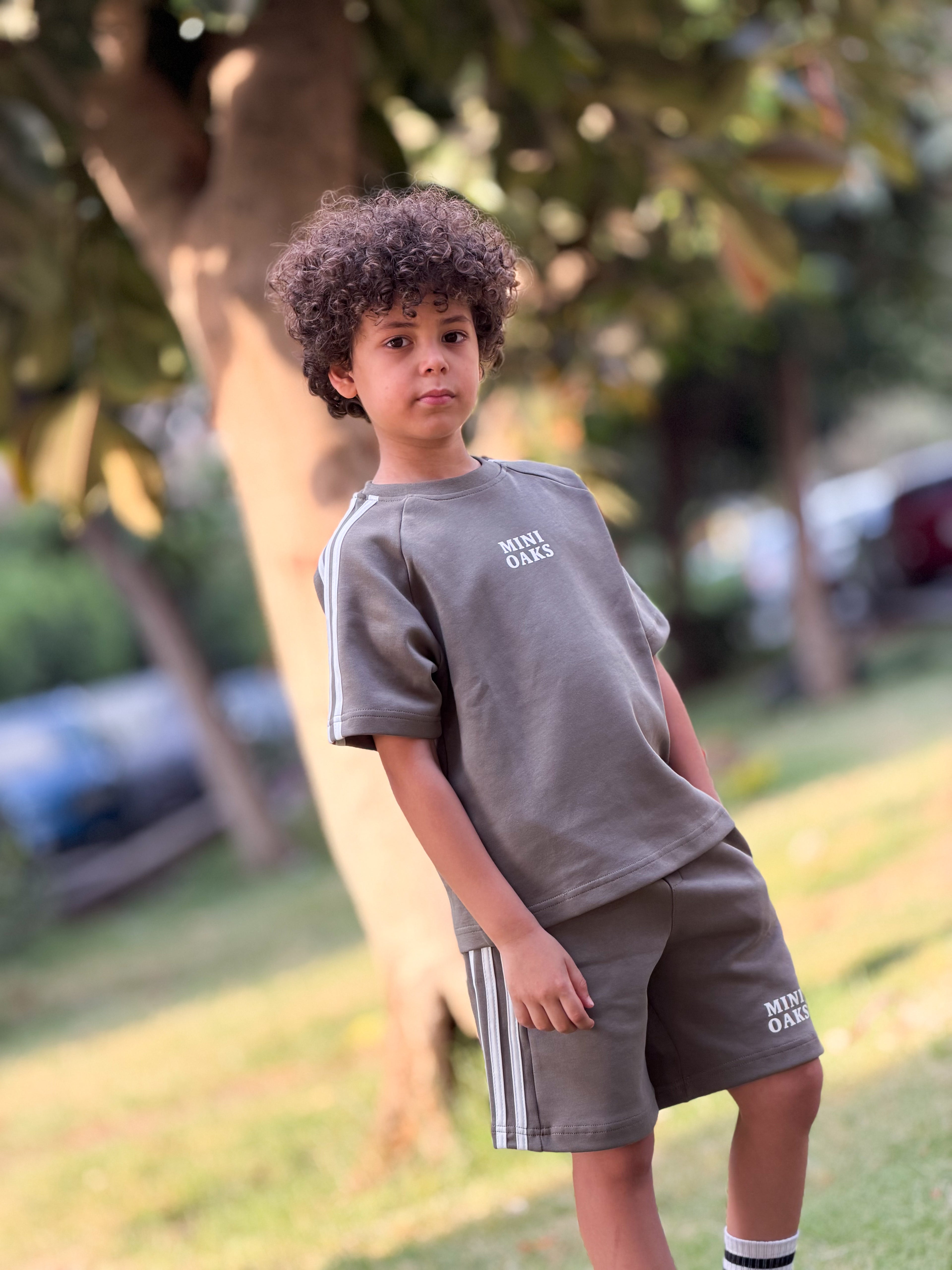 Mini Oaks Signature Set - Smoke kids cotton set